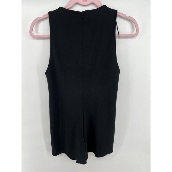 Zara womens solid black Sleeveless Romper Jumpsuit Small - Picture 2 of 3